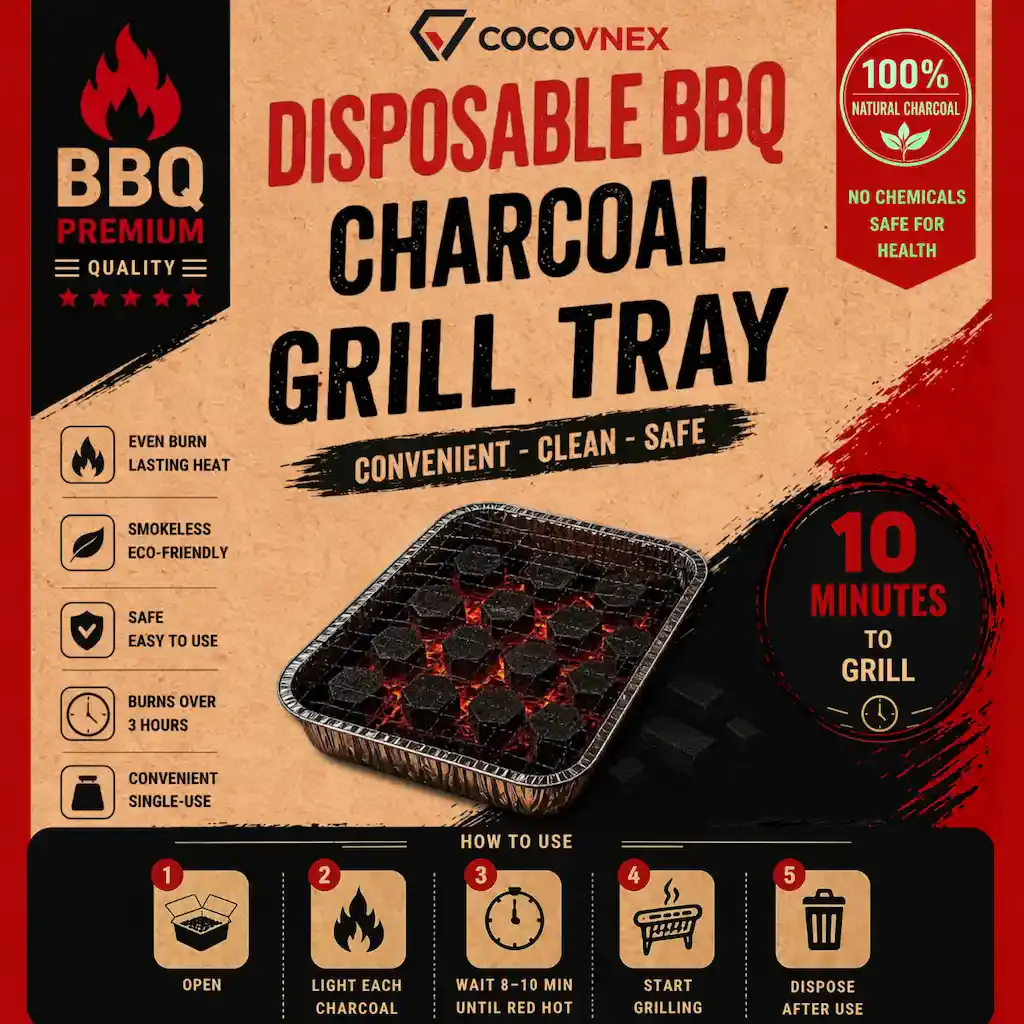 Disposable BBQ Charcoal Grill Tray | CocoVnex