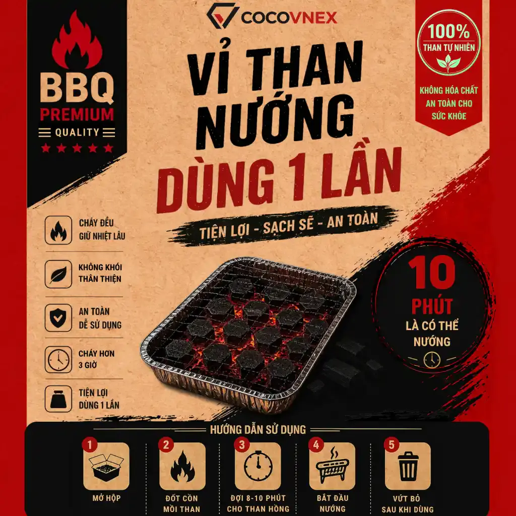 Vỉ Than Nướng Dùng 1 Lần | CocoVnex